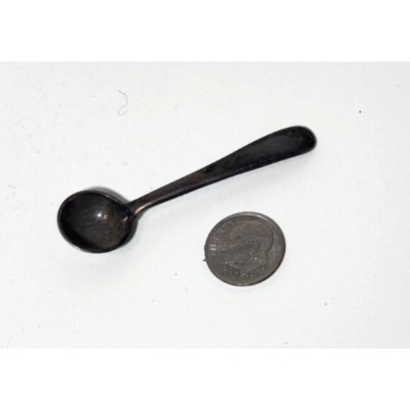 Other - Vintage Antique Patina Small Salt Spoon Nickel Silver